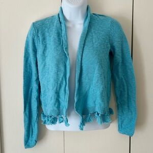 Lilly Pulitzer Cotton blend tassel hemmed cardigan sweater XS
